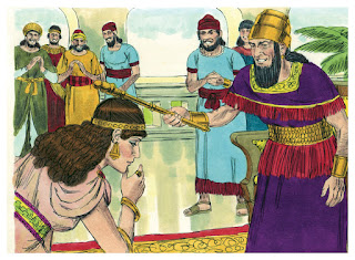 The king extends his sceptre to Esther - Artist unknown