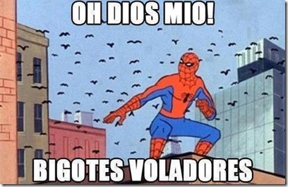 el ataque de los igotes voladores contra spiderman jajaja cartel gracioso