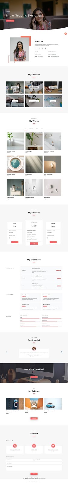 One Page Personal and Agencies Template 