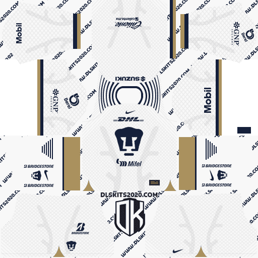 Pumas UNAM 2022-2023 Kit Released Nike For Dream League Soccer 2019 (Home)