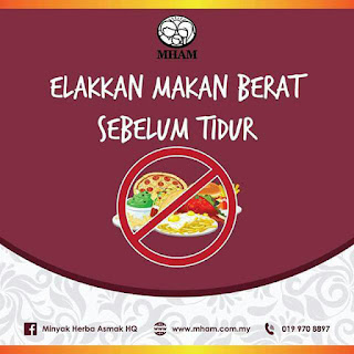 elak makan berat sebelum tidur