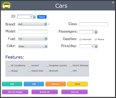 Java Car Rental Management System Cars