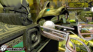 zen pinball playstaion 3 game screen showing dragon head with chrome ball exiting