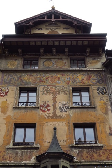 The old town of Lucerne is amongst the prettiest in Switzerland.  Many of the buildings are ornately painted on the outside.