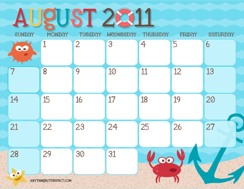 Be Different Act Normal Free Printable Summer Calendars