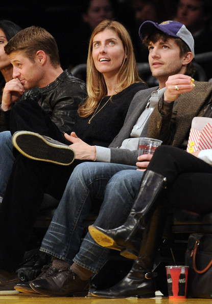 Ashton Kutcher greets fans after taping