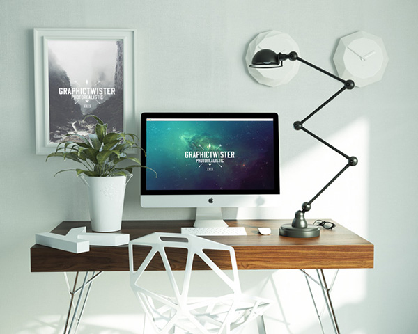 Download Poster Mockup PSD Terbaru Gratis - Workspace Mockup Free PSD