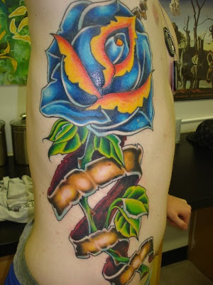 Label World Class Flower Tattoo Design