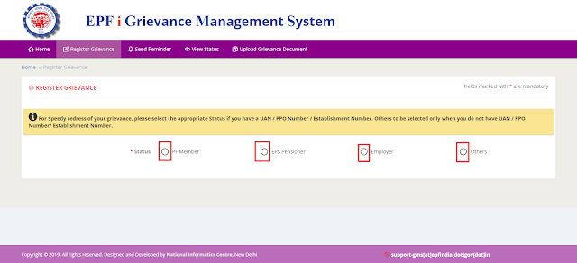 REGISTER GRIEVANCE