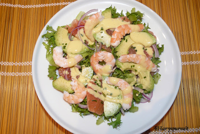 Salade de crevettes et son aïoli de citron vert