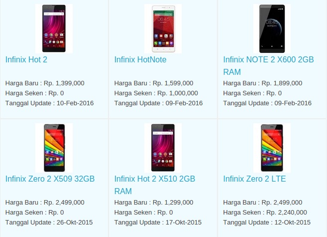 Daftar Harga Terbaru Hp Infinix Maret 2016