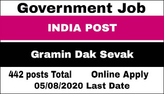 India Post Recruitment 2020 Apply Online 442 Gramin Dak Sevak Vacancy 10th pass : Assam Job