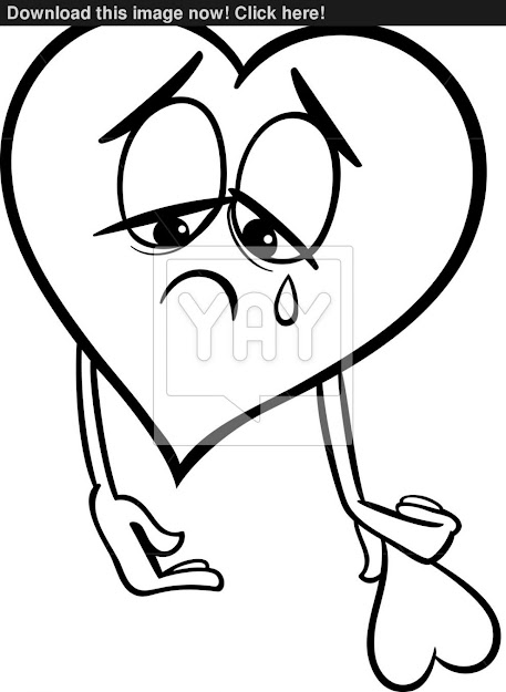 Broken Heart Coloring Pages Sad Broken Heart Coloring Page Vector Yayimages  Downloads Smlf