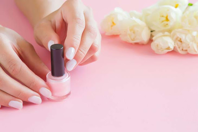 Pale pink manicure