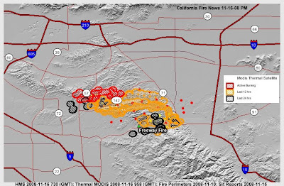 Freeway Fire - Freeway Complex Perimeters via Satellite this morning Perimeters and Hot Spots