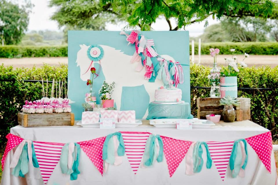  Party  Inspirations PINK AND TEAL  PONY THEMED BIRTHDAY  
