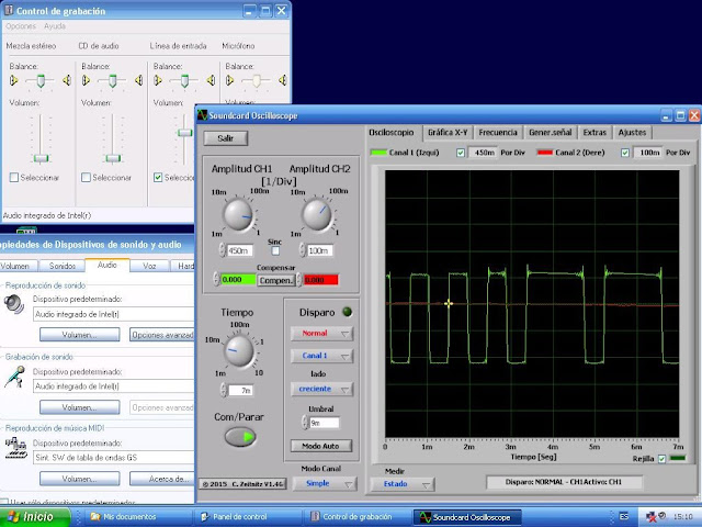 Osciloscopio a través de tarjeta de sonido