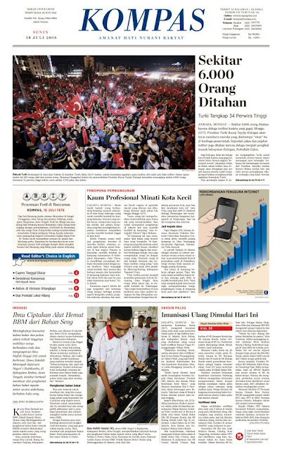 Kompas Edisi Senin 18 Juli 2016