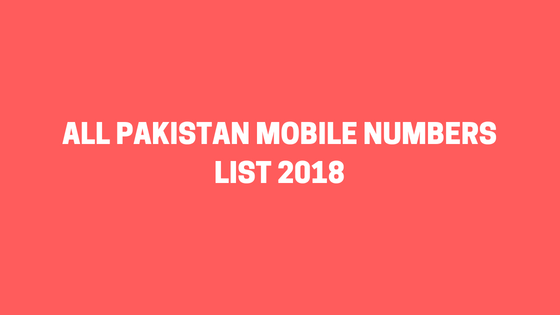 All Pakistan Mobile Numbers List For SmS Marketing