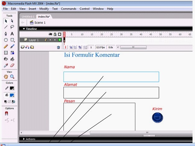 Membuat buku tamu disimpan di database dengan interface 