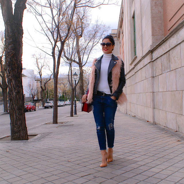 OUTFIT Faux Fur Vest, chaleco de pelo rosa