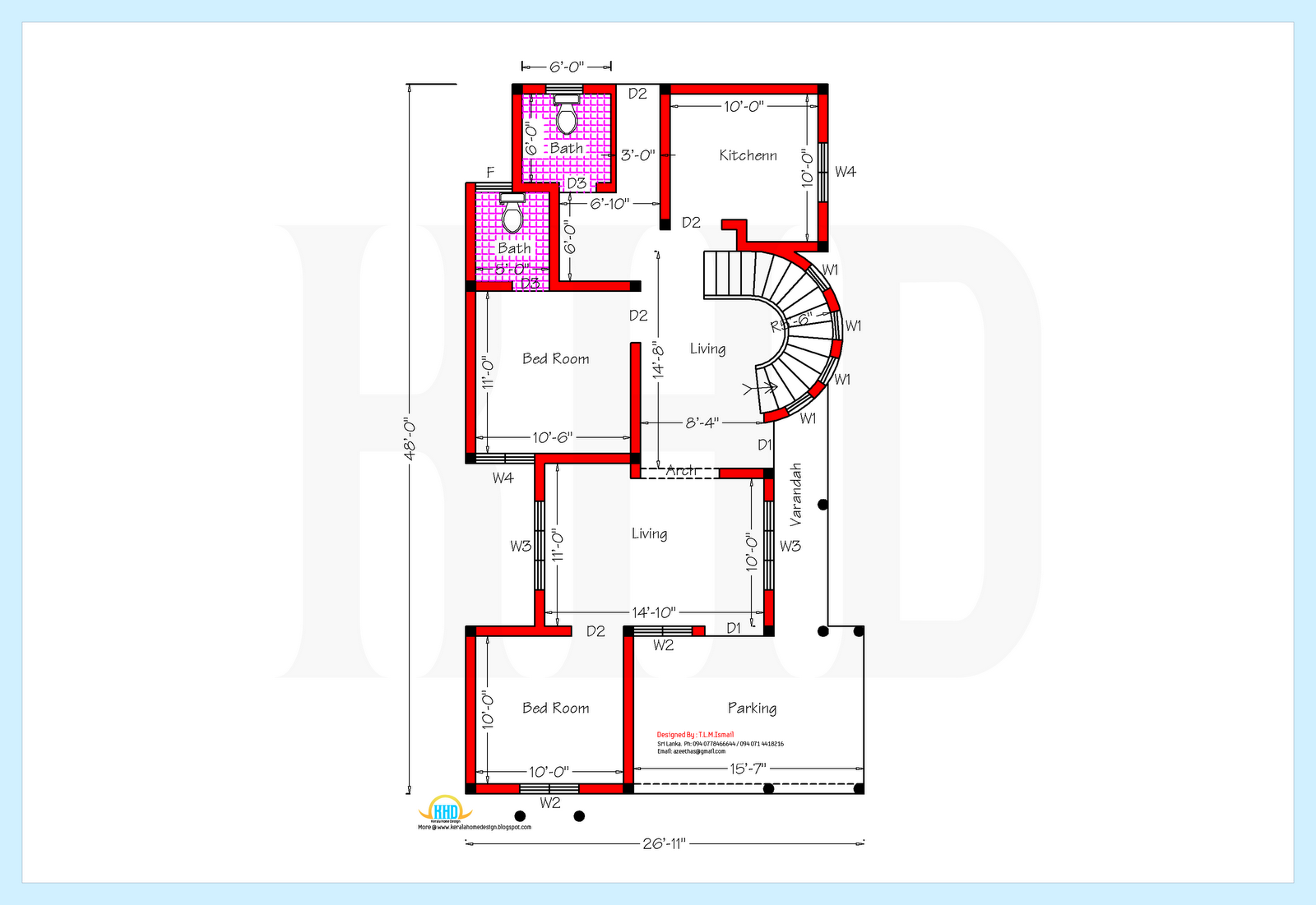 Srilankan style Home plan and elevation - 2230 Sq. Ft. ~ Kerala ...