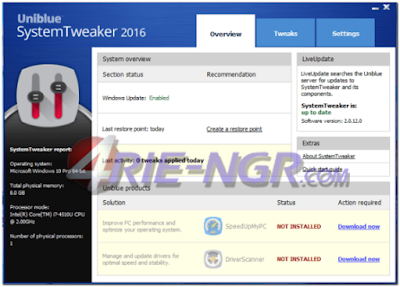 Uniblue SystemTweaker 2016 2.0.12.1 Full Terbaru