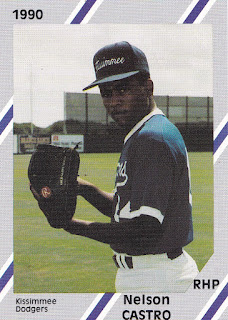 Nelson Castro 1990 Gulf Coast League Dodgers card