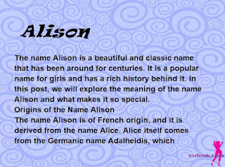 meaning of the name "Alison"