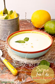 Sopa fría de melón y sandía