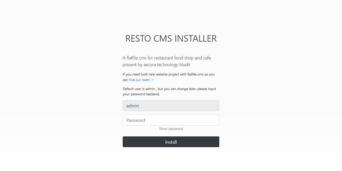 Password - Free download Resto CMS blugger gratis