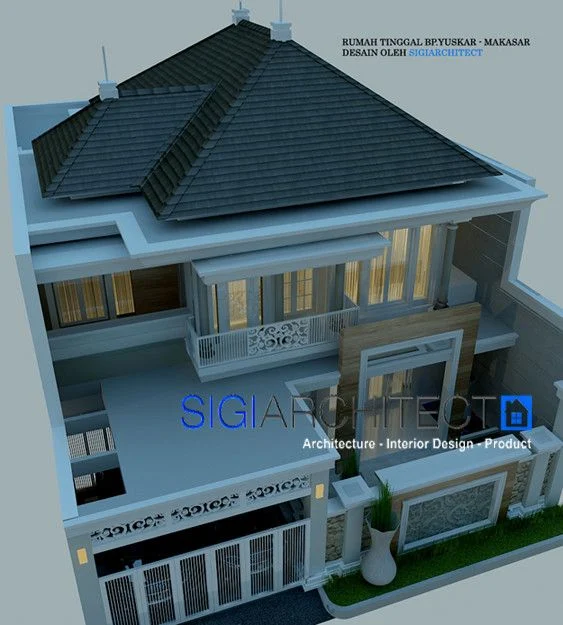 Rumah Klasik Modern 2 Lantai 2 Desain Rumah Eksterior Cat
