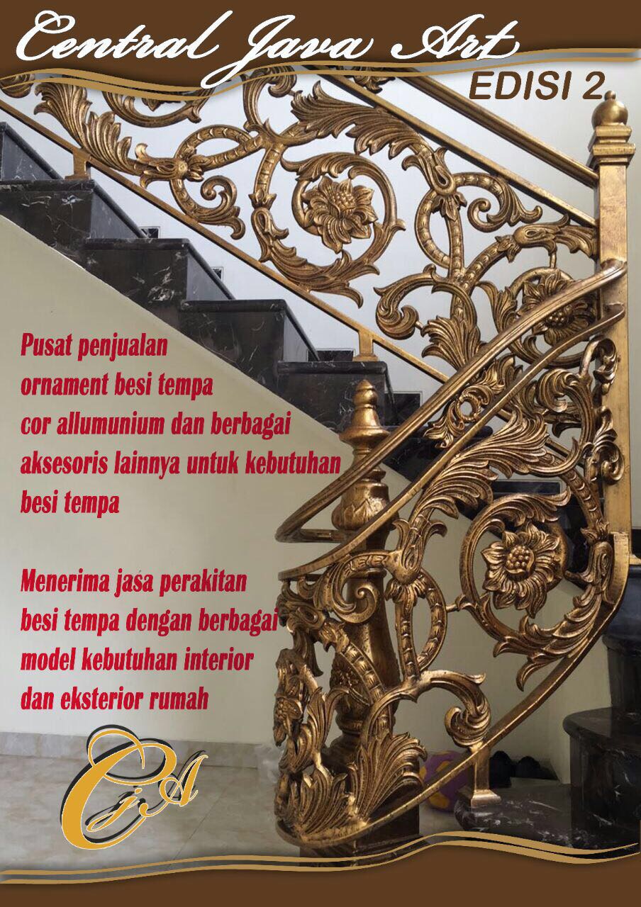 PINTU GERBANG PAGAR BALKON BESI TEMPA KLASIK MEWAH ELEGAN