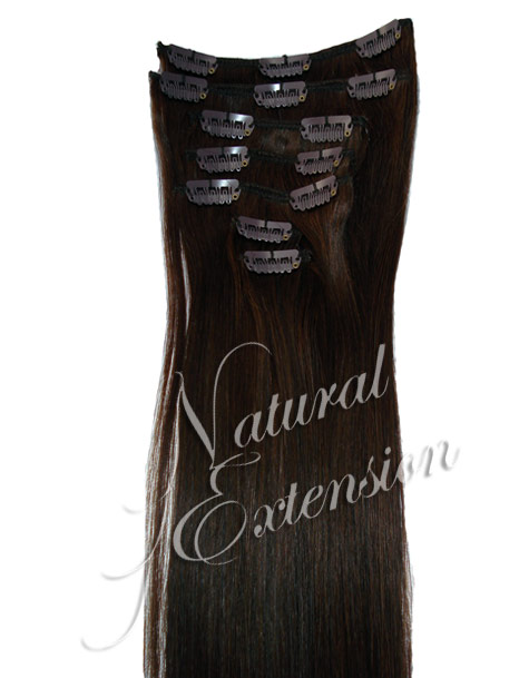 dark brown hair with extensions