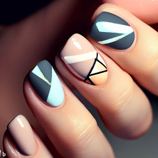 Geometric nail art design