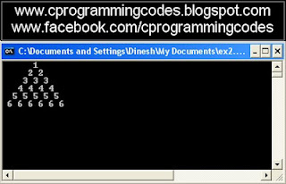 Output of number pyramid C program