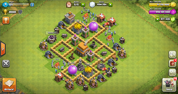 Thropy Base Clash of Clans TH 5