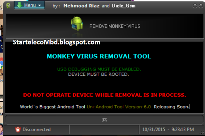 MONKEY VIRUS REMOVAL TOOL v2 BY StaR TelecoM