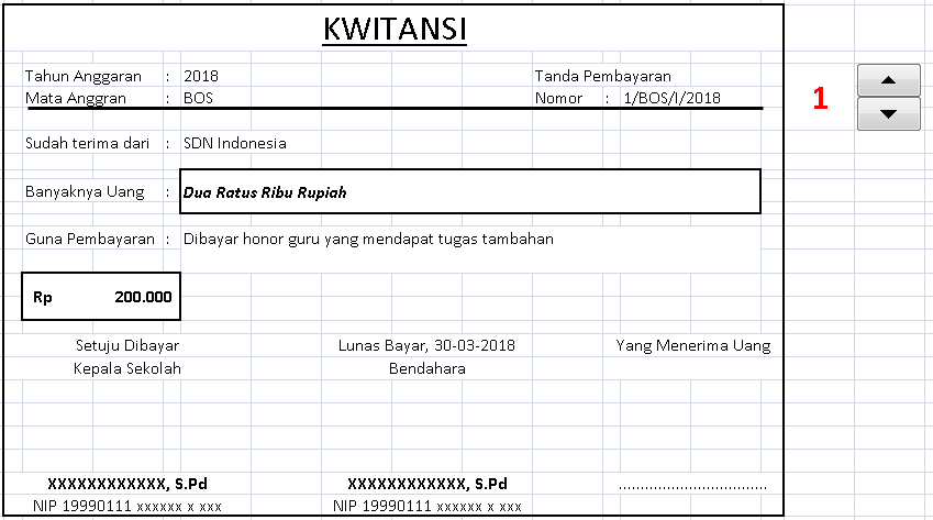Tutorial Cara Membuat Kwitansi Dana BOS Otomatis di Excel Tutorial Cara Membuat Kwitansi Dana BOS Otomatis di Excel