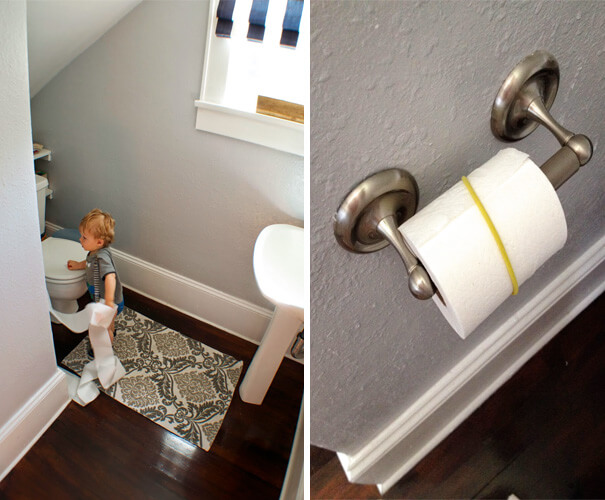 18 Hilarious Hacks Prove That Some Parents Are Geniuses - How To Keep Toilet Paper In Place