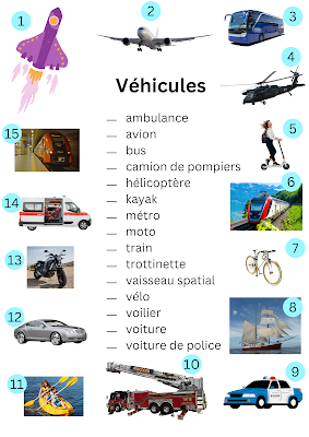 Vehicles : A Matching Puzzle for French Learners