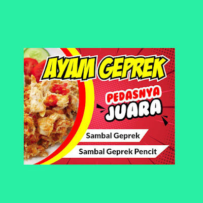 Contoh Desain Banner Ayam Geprek