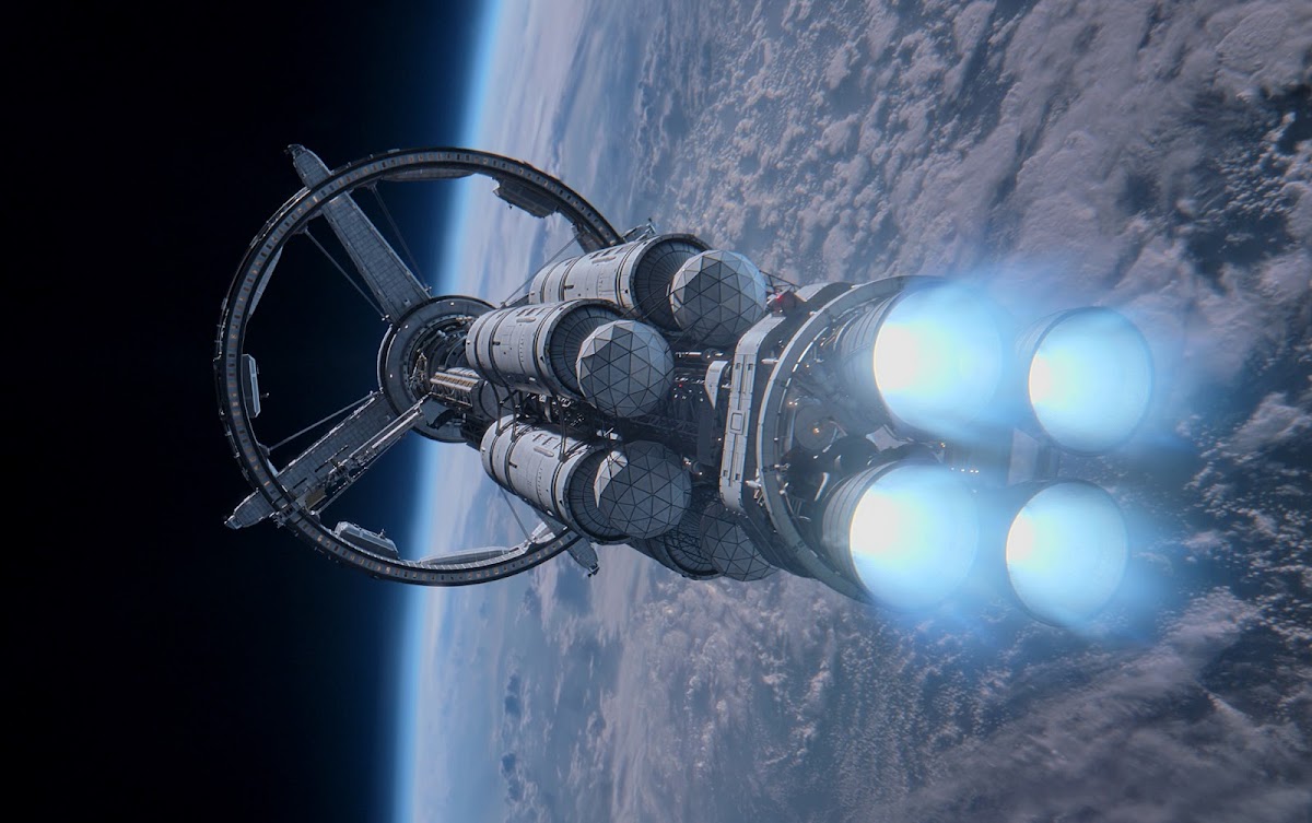 Helios spaceship Phoenix leaving Earth in season 3 of 'For All Mankind' TV series