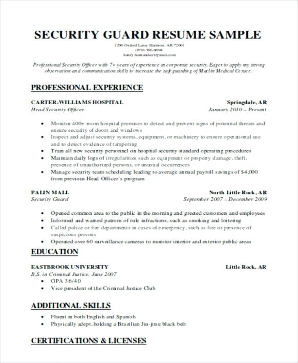 security guard resume example unarmed security guard resume security guard resume job description 2019