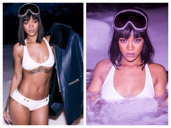 Rihanna's White Bikini in the Snow White