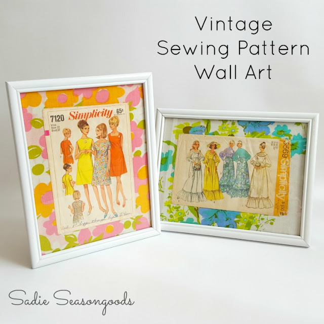 vintage sewing pattern wall art