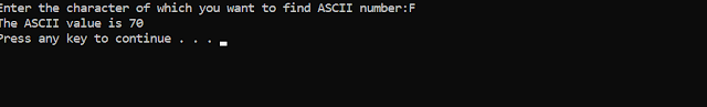 Find ASCII value in C-Programming