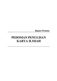 Pedoman Penulisan Karya Tulis Ilmiah - contoh proposal 