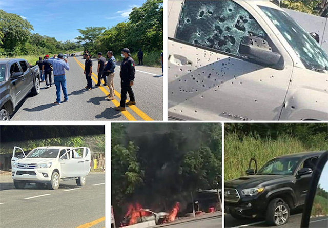 "MAS de 300 CASQUILLOS": NARCOS "INCORREGIBLES" se RAFAGUEAN en CARRETERA de CHIAPAS y DEJAN 6 CAMIONETAS