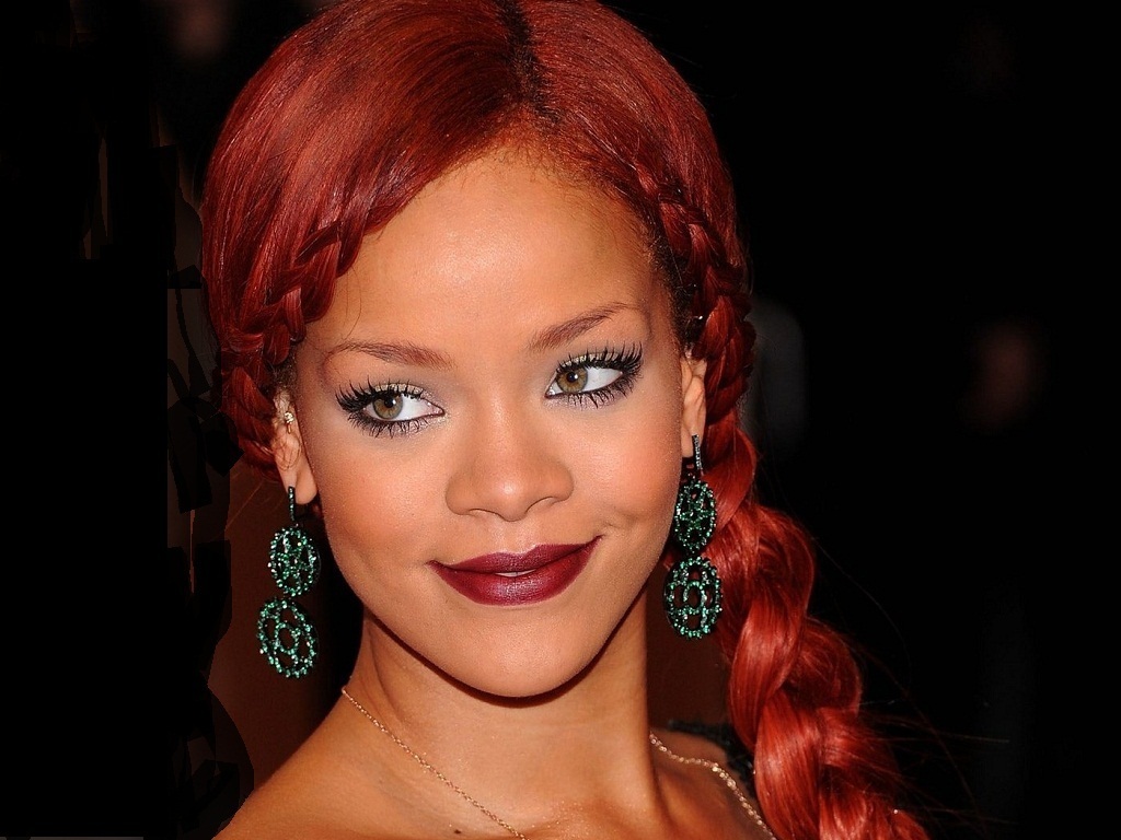 Rihanna Red Hairstyles - Celebrity Rihanna in Red Hairstyle Pictures